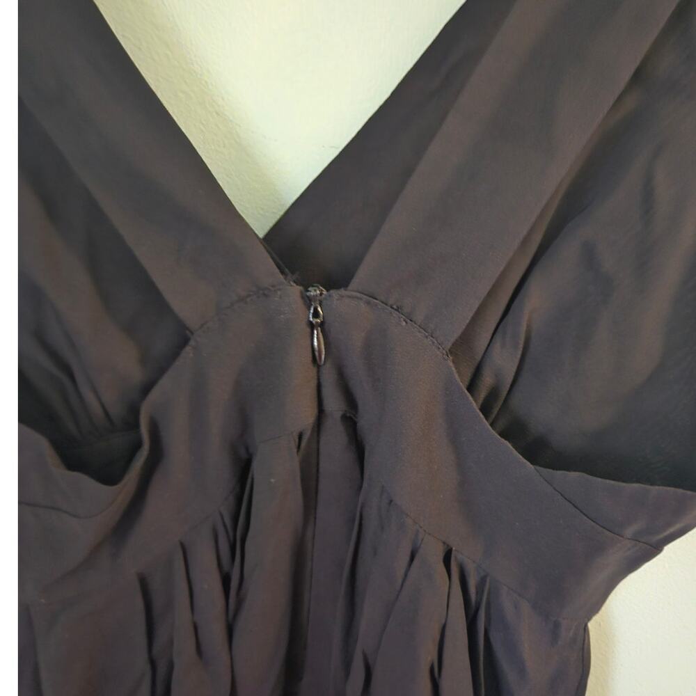 Theory Black Y2K Silk Blend Casual Midi Dress - Size 0 Minimalist LBD - USA Made - Picture 8 of 12